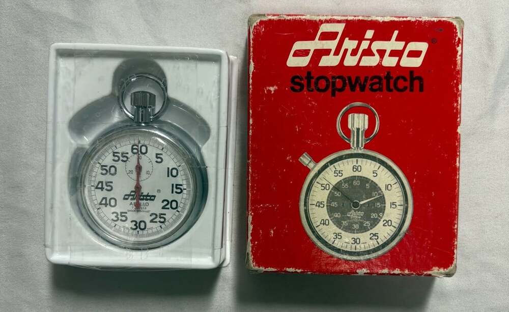 Vintage Aristo Apollo 7 Jewels Mechanical Wind Up Stopwatch with Box